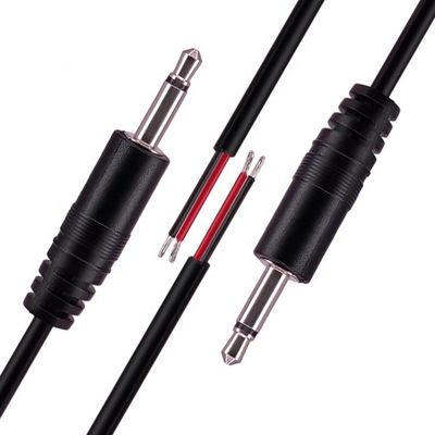 3.5mm 2 πόλους TS Audio Mono Jack αρσενικό πλέγμα σε γυμνά καλώδια ανοιχτό καλώδιο