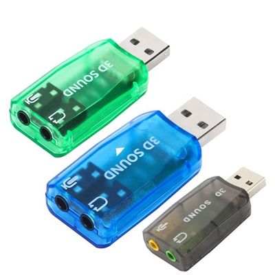 Plug and Play 5.1 Εξωτερικό 3D Mic Στερεοφωνικό Studio Audio USB Interface Ακουστική κάρτα Adapter με ακουστικά 3,5mm