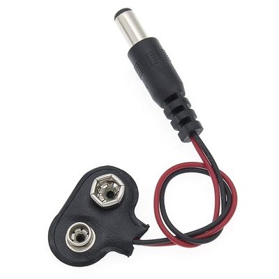 9V συσσωρευτής μπαταρίας Snap Clip Connector To DC Male 5.5 2.1mm Jack Plug Καλώδιο τροφοδοσίας για φορητές μπαταρίες
