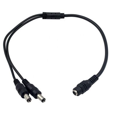 1 έως 2 τρόποι 1 θηλυκό έως 2 αρσενικό 5.5x2.1 mm DC Διοικητικό καλώδιο διαχωρισμού τροφοδοσίας για κάμερα CCTV LED Strip