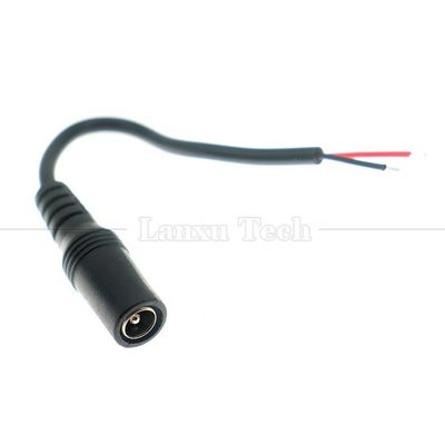 Προσαρμοσμένο DC Female Barrel Jack Plug 5.5x2.1mm Connector για να ανοίξετε καλώδιο καλωδίου για φως LED