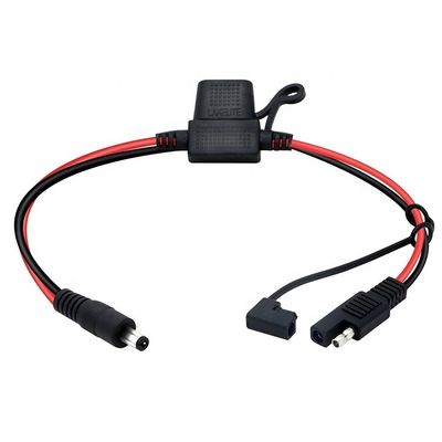 10A Fuse DC Jack 5.5x2.1mm σε SAE Plug Power Extension Cable για φορτιστή ηλιακών συλλεκτών μοτοσυκλέτας