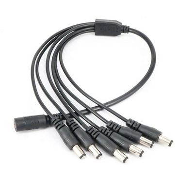 1 έως 6 τρόποι 1 Γυναίκα έως 6 Άντρας 5.5x2.1 mm DC Power Supply Splitter Cable για κάμερα CCTV LED Strip