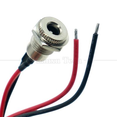 10cm 18AWG 5A Panel Mount DC 099 Γυναικεία πρίζα 5.5x2.1mm 2.5mm Μεταλλικό συρματόσχοινο σύνδεσμο για να ανοίξετε καλώδια με τενεκεδάκια
