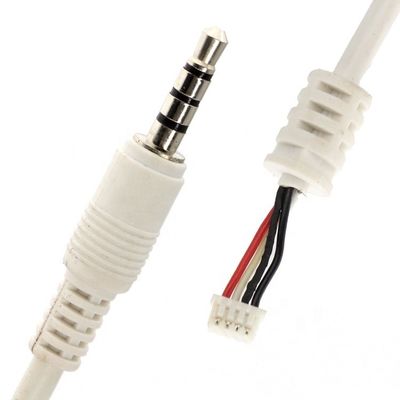 Προσαρμοσμένο λευκό 3.5mm TRRS Audio DC Jack σε JST 2.0mm 2.54mm Pitch Connector Assembly Cable
