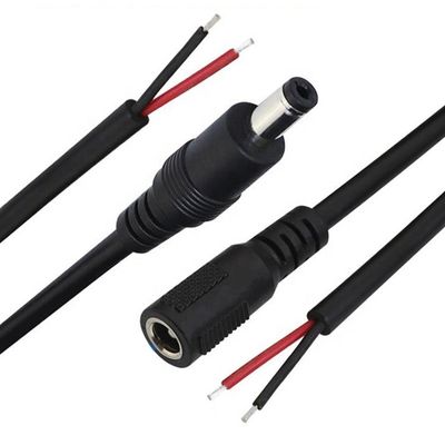 Άντρας Γυναίκα 5.5x2.1mm 5.5x2.5mm 3.5x1.35mm DC Plug Jack Socket για να ανοίξετε γυμνά καλώδια Pigtail End Cable για LED CCTV κάμερα ασφαλείας
