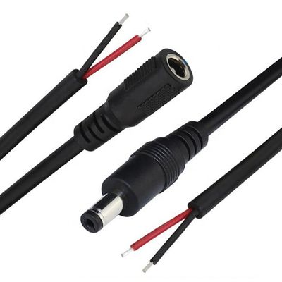 1M 2M 3M DC Supply Input Barrel Jack 2.1x5.5mm αρσενικό θηλυκό πρίζο για να ανοίξει Pigtail DC καλώδιο ρεύματος