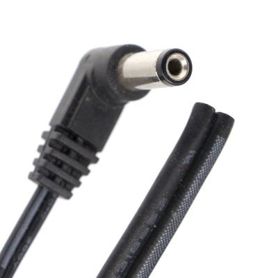 90 μοίρες δεξιά γωνία DC βαρέλι Jack 2.1x5.5mm αρσενικό θηλυκό προς ελεύθερο άκρο ανοιχτό Pigtail DC καλώδιο ρεύματος