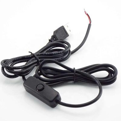 1m Λευκή Μαύρη LED Strip Δύναμη σε εκτός κουμπί USB τύπου Α καλώδιο επέκτασης διακόπτη