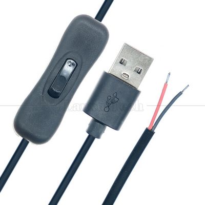 Ηλεκτρική ενέργεια εκτός 1M USB A αρσενικό για να ανοίξετε καλωδίου φορτιστή γυμνού καλωδίου με κουμπί 304
