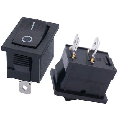 AC 6A/250V 10A/125V Μαύρη θέση 2 καρφίτσες Κλείσιμο σε ON OFF Ηλεκτρικός διακόπτης ροκέας σκάφους
