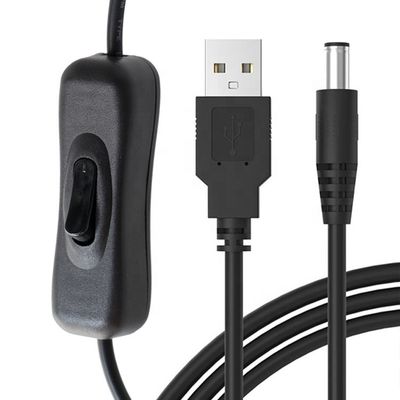 1m 5V USB σε DC 5.5x2.1mm καλώδιο επέκτασης φορτιστή ισχύος με διακόπτη ON OFF για Led