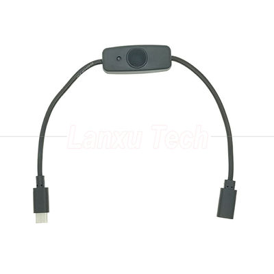 USB τύπου C αρσενικό προς θηλυκό ανοιχτό εκτός Silicon Cap Switch Extension Cable για Raspberry Pi Lamp Fan