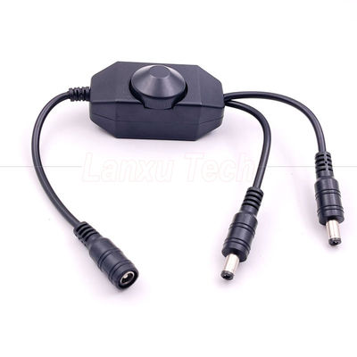 12v 1 θηλυκό σε διαχωριστικό 2 αρσενικό DC ισχύς σε εκτός περιστροφής διακόπτης ελεγκτής LED dimmer για λάμπα
