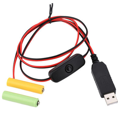 1.5v 3v 4.5v 6v LR6 AA LR03 AAA Εξάλειπτης μπαταρίας Αντικαταστήστε USB Switch ON OFF Καλώδιο φορτιστή για ηλεκτρονικά παιχνίδια LED Light