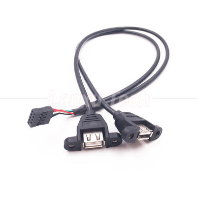 Δύο θύρα USB τύπου A 2 θύρες πίνακα Mount USB σε Dupont καλώδιο σύρματος σύνδεσης