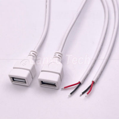 5V λευκό USB θηλυκό για να ανοίξει γυμνά καλώδια Pigtail End καλώδιο για LED ταινία