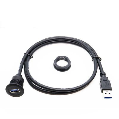 Σύντομη κεφαλή USB 3.0 ανδρικό προς θηλυκό αδιάβροχο καλώδιο επέκτασης με πίνακα επιφάνειας για αυτοκίνητο φορτηγό φορτηγό πλοίο μοτοσυκλέτα υπολογιστή