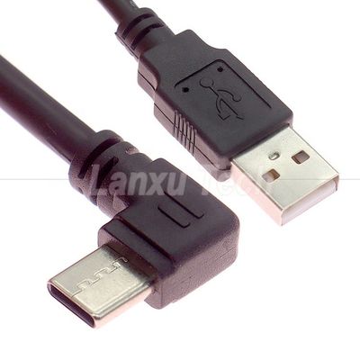 90 μοίρες δεξιά γωνία ταχεία φόρτιση 2A USB 2.0 σε τύπου C καλώδιο επέκτασης φορτιστή δεδομένων