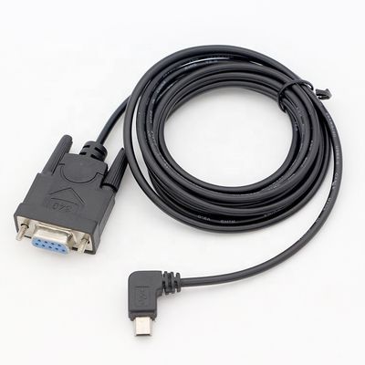 ΕΠΙΧΡΗΜΑΤΙΚΟ 90 μοίρες δεξιά γωνία Μίνι B USB σε θηλυκό DB9 RS232 σειριακό καλώδιο