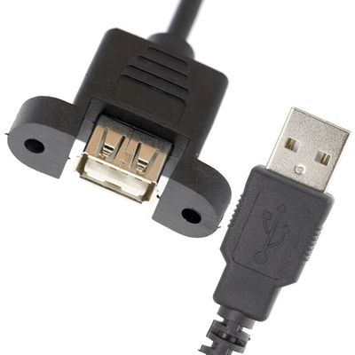 Προσαρμογή1M 2M Stud αρσενικό σε θηλυκό πίνακα Mount USB 2.0 τύπου Α καλώδιο επέκτασης με κλειδαριά βίδες Stud