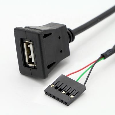 Προσαρμοσμένο Snap Socket USB 2.0 A Male Panel Mount Cable με 6 καλώδια Τερματικό Dupont