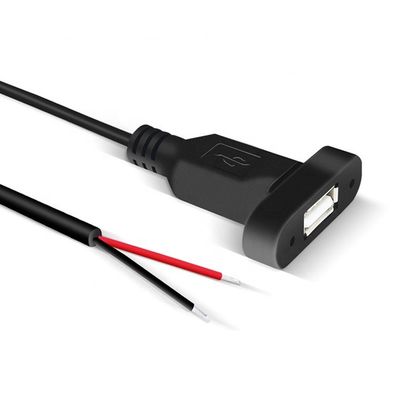 Προσαρμοσμένη τοποθέτηση πίνακα USB A θηλυκό σε γυμνό σύρμα καλωδίου ανοιχτού άκρου