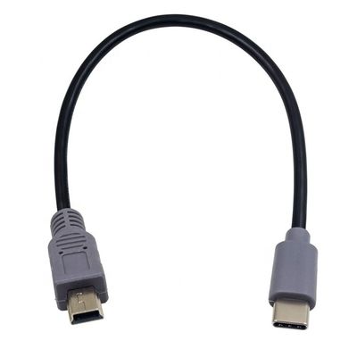 Δικτυακή φόρτιση δεδομένων USB τύπου C σε Mini 5 Pin USB OTG Adapter Cable για κάμερα τηλέφωνο βίντεο