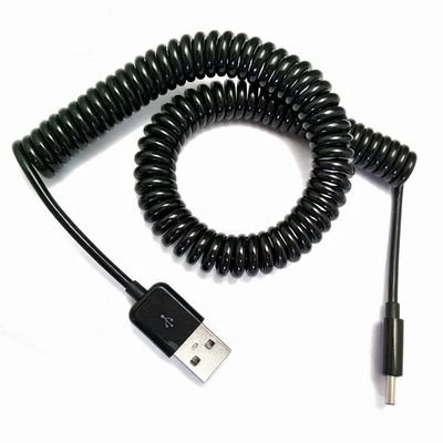 Αποσύρσιμο Sprial Coiled USB σε Mini B 5p καλώδιο φορτιστή δεδομένων
