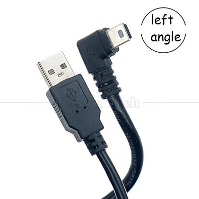 Προσαρμογή 90 μοίρες αριστερή γωνία USB A αρσενικό σε MINI 5P καλώδιο USB για κάμερα ελεγκτή PS3
