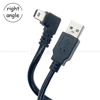 1m 2m 3m 5m 90 βαθμούς σχήμα L δεξιά αριστερή γωνία USB 2.0 A αρσενικό σε Μίνι B 5 πιν USB καλώδιο φόρτισης δεδομένων για MP3 κάμερα