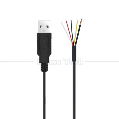 Ασπίδα USB A Άντρας σε 4 γυμνά καλώδια Ανοιχτό άκρο καλώδιο Pigtail