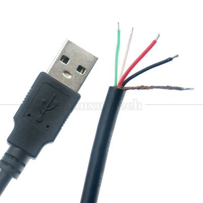 Προσαρμοσμένη κατασκευή USB A από αρσενικό σε απογυμνωμένο γυμνό σύρμα