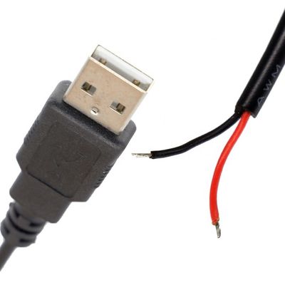 ΕΠΙΧΡΗΜΑΤΙΚΟ USB 2.0 Άντρας για να ανοίξει απογυμνωμένο κονσερβοποιημένο γυμνό 2 Wire End Pigtail καλώδιο ρεύματος