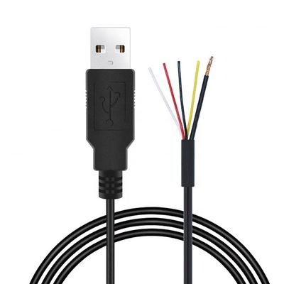 ΕΠΙΧΡΗΜΑΤΙΚΟ ΚΑΠΙΛΟ USB 2.0 Αρσενικό προς απογυμνωμένο Κουτί 4 καλώδια Ανοιχτό άκρο χοιροπέταλος γυμνό καλώδιο