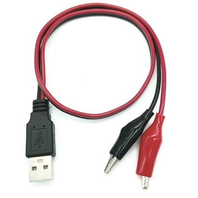 Κροκοδείλιος Κλιπς Αλιγάτορας Κλιπ στο USB A αρσενικό καλώδιο προσαρμοστή καλωδίου δοκιμής για κύκλωμα δοκιμής