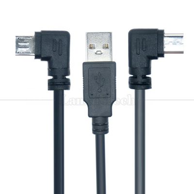 90 μοίρες δεξιά γωνία Micro B αρσενικό προς USB τύπου A αρσενικό καλώδιο φόρτισης δεδομένων επέκτασης για tablet