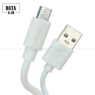 Σύντομο 30cm λευκό μαύρο V8 Micro USB καλώδιο φορτιστή για Android τηλέφωνο