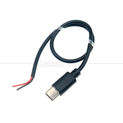 Προσαρμοσμένη φόρτιση δεδομένων 2 4 πυρήνες USB τύπου C αρσενικό θηλυκό σε απογυμνωμένο ανοιχτό καλώδιο άκρου καλωδίου