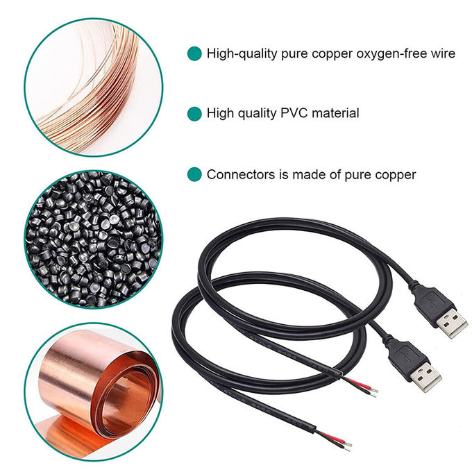 5V USB για να ανοίξετε απογυμνωμένα καλαμποκασμένα γυμνά καλώδια Τελικό καλώδιο φορτιστή ηλεκτρικής ενέργειας Pigtail για λαμπτήρα LED Strip Light 4