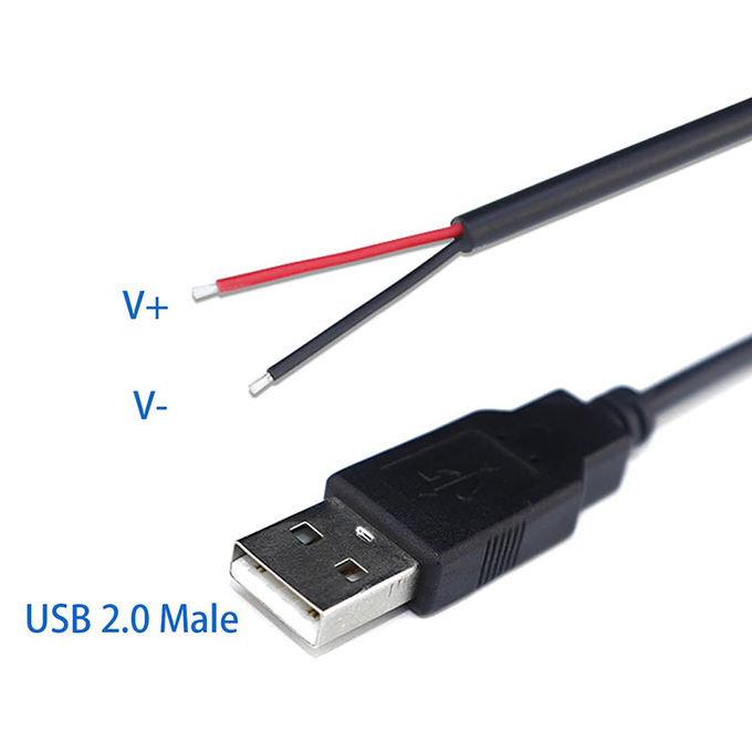5V USB για να ανοίξετε απογυμνωμένα καλαμποκασμένα γυμνά καλώδια Τελικό καλώδιο φορτιστή ηλεκτρικής ενέργειας Pigtail για λαμπτήρα LED Strip Light 3