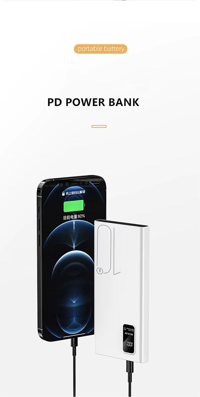 Εξωτερική φορητή 10000mah PowerBank LED οθόνη PD QC3.0 22.5W γρήγορη φόρτιση Slim Power Banks 10000mAh USB-C φορτιστή για iphone 15 5